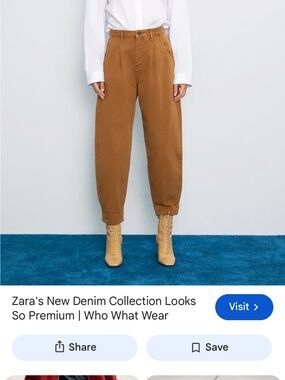 Zara slouchy brown denim trouser